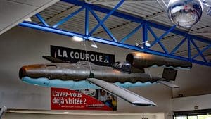 Missile V1 exposé à La Coupole d'Helfaut-Wizernes, musée de la Seconde Guerre mondiale